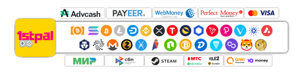 Buy Gift Cards with SBP СБП Mir МИР Webmoney Payeer Qiwi Yoomoney Crypto Bitcoin Ethereum Solana Tether Litecoin - 1stpal.com