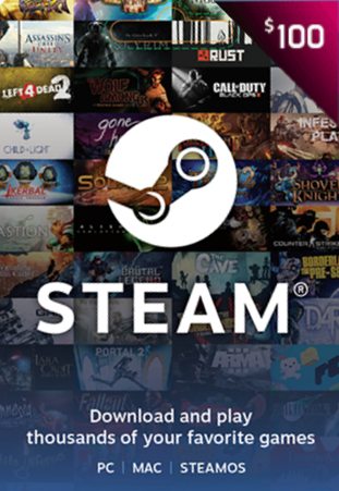 100 USD Wallet Steam Gift Card US