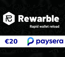 Paysera 20 Euro Gift Card Rewarble Buy with Payeer Crypto Litecoin USDT BTC LTC Solana Ethereum BNB Monero Tron Webmoney Advcash 1stpal.com