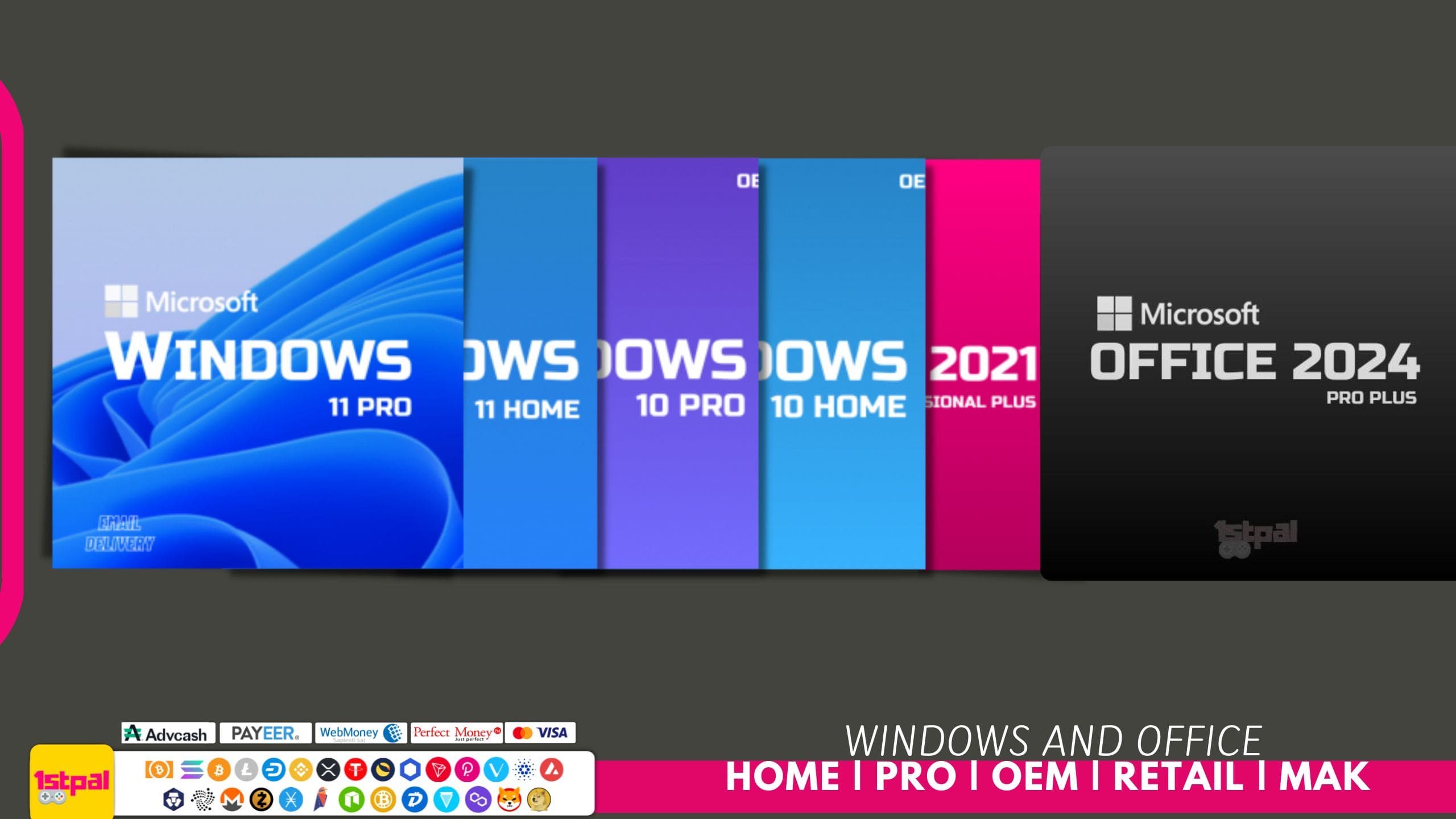 Tired of seeing Activate Windows / Office on your screen ? Activate Windows Office Online with OEM Retail Keys | Buy Windows with Crypto Cheap Bitcoin Litecoin Ethereum USDT Solana and others are accepted | 1stpal.com